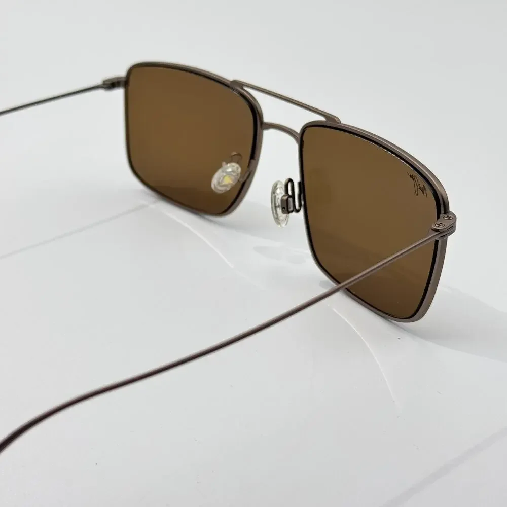 Maui Jim Sunglasses Aeko MP-BG MJ886-01 Satin Sepia Aviator Bronze MauiPure Lens